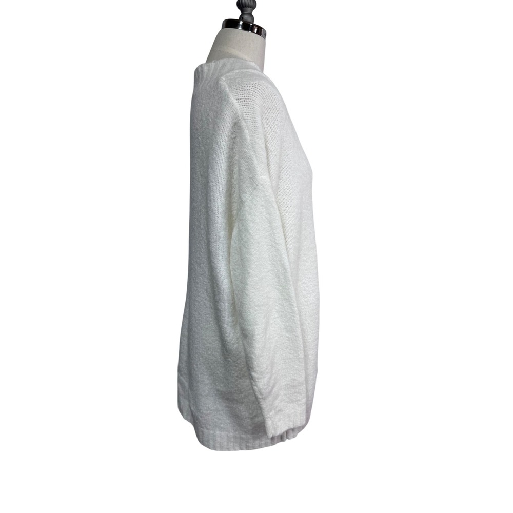 The Nines Medium White Sweater Tunic Women's V-Neck Long Sleeve Knit Boho Cozy - Picture 7 of 7